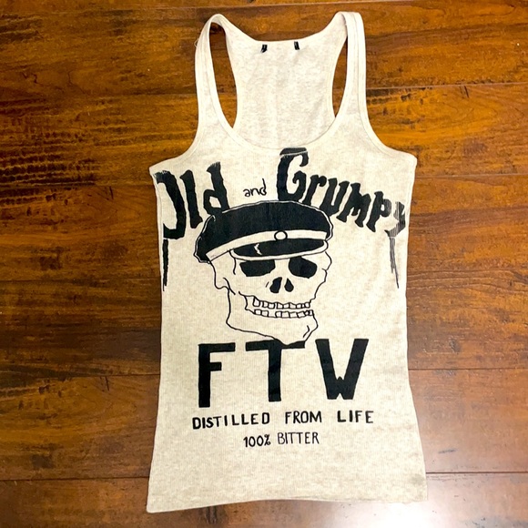 Old & Grumpy FTW Skull Biker Metal Punk Rock - Picture 3 of 3